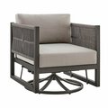 Tento Campait Cuffay Outdoor Patio Swivel Glider Lounge Chair Dark Brown TE3319173